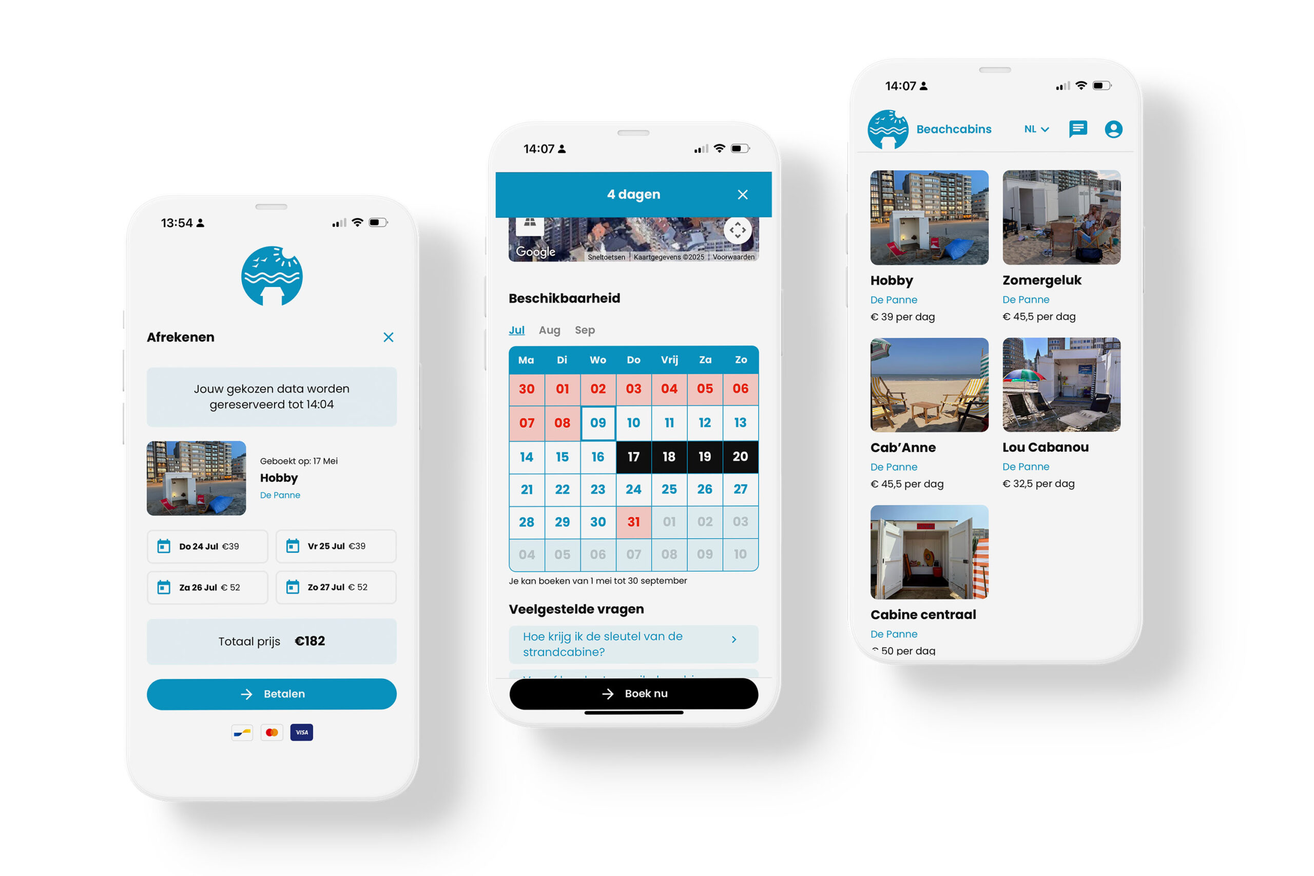 strandcabine verhuur applicatie